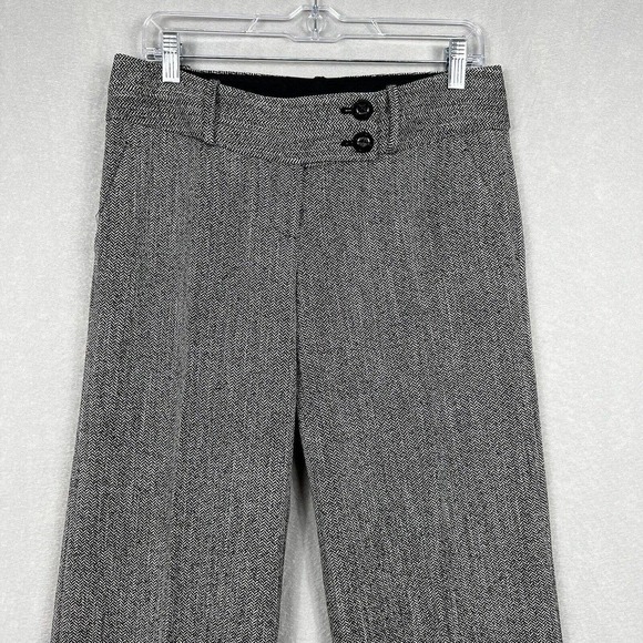The Limited Cassidy Trouser Pants Size 2 Black/Gray Herringbone Wide Leg 32" in - Picture 3 of 11